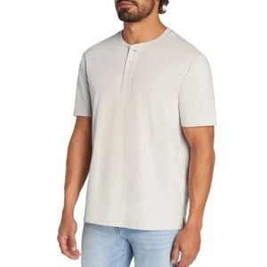 GAP Men’s Short Sleeve 3 Button Henley Tee Gray Size Medium